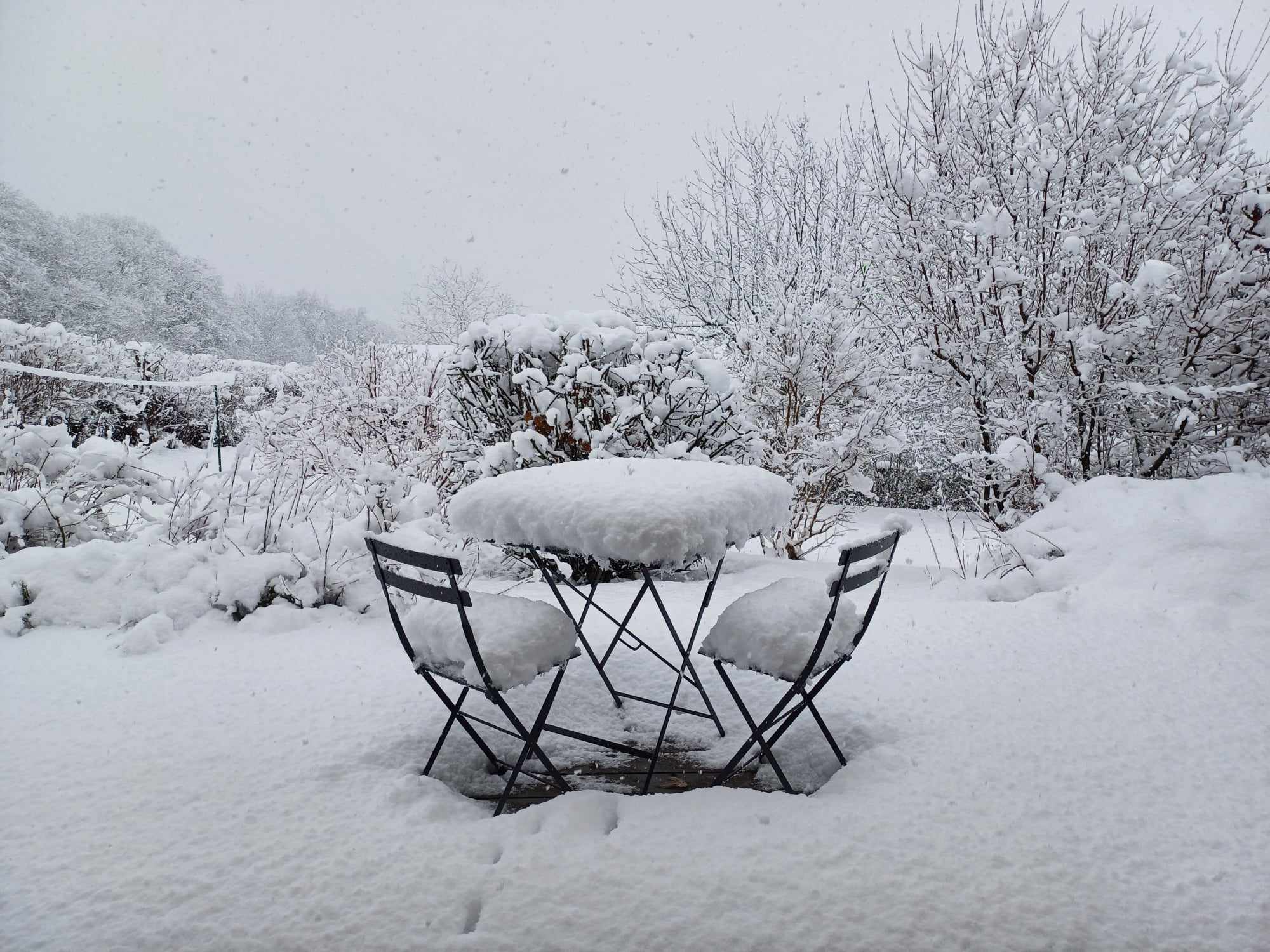 Jardin partagé des Jardins du Mont Blanc en hiver